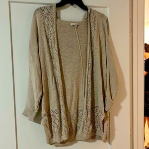 Tan American Eagle sweater with a hood